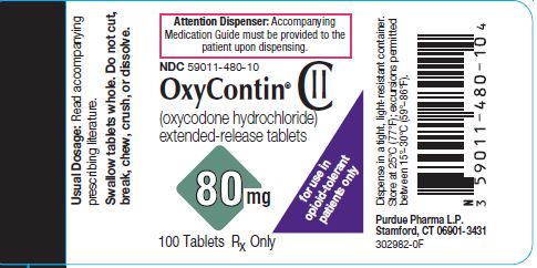 Oxycontin 80 mg label
